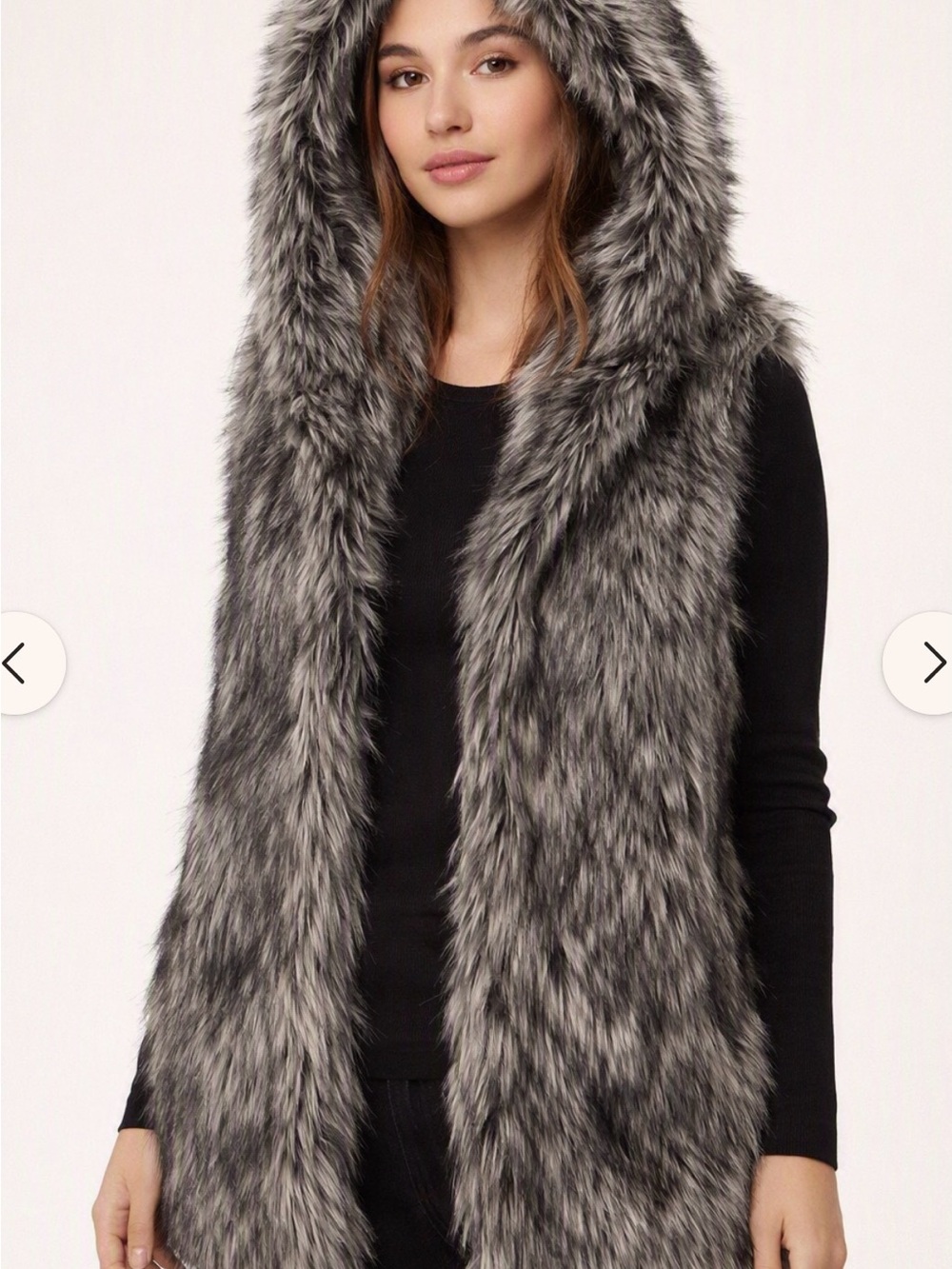 Talula (Aritzia) Faux Fur Hooded Vest